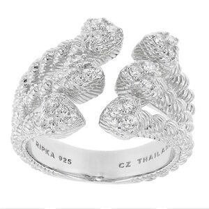 Judith Ripka Silver CZ Cluster Ring